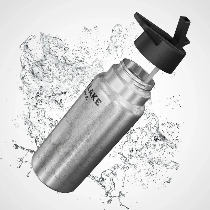 Crater Lake National Park Topographic Insulated Water Bottle Tumbler 32oz - Parks Apparelwater bottle
