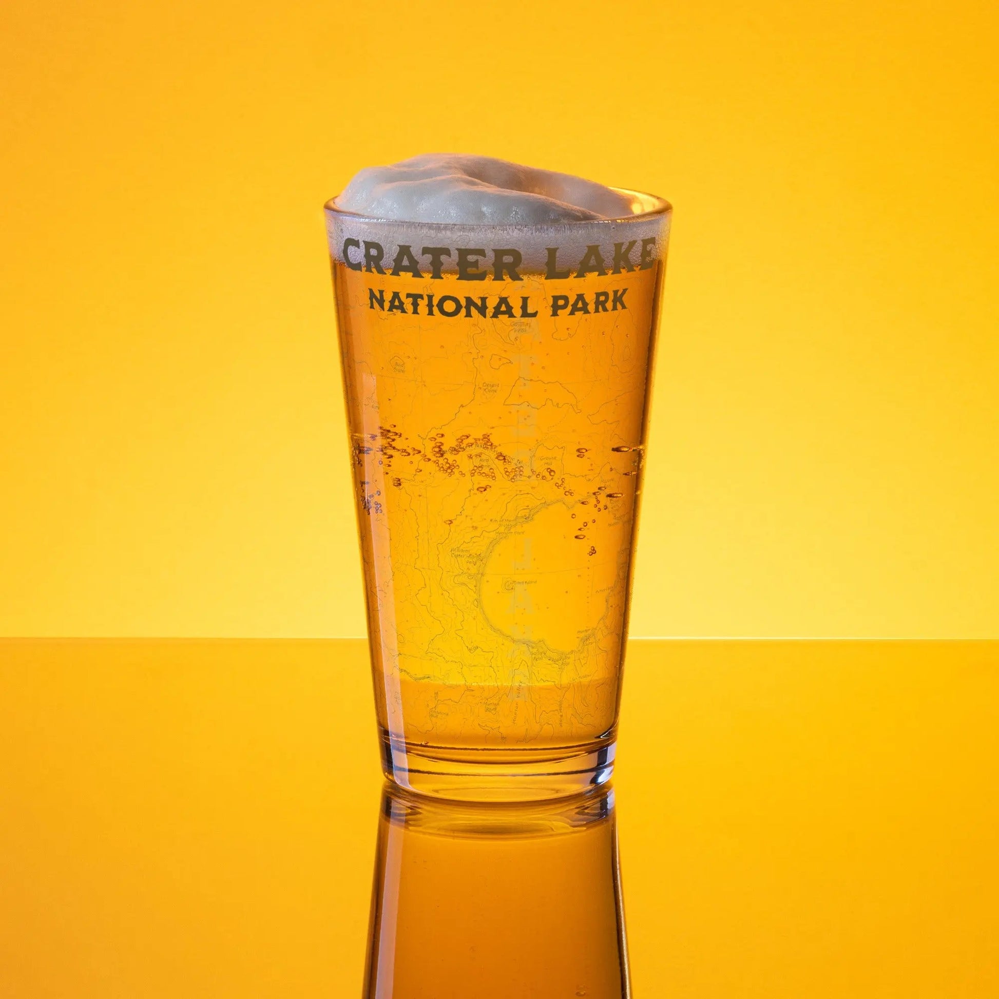 Crater Lake National Park Topographic Pint Glass - Parks ApparelDrinkware
