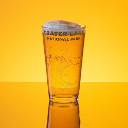 Crater Lake National Park Topographic Pint Glass - Parks ApparelDrinkware