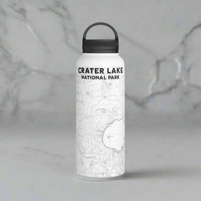 Crater Lake National Park Topographic Steel Water Bottle Handle Lid - Parks Apparelwater bottle