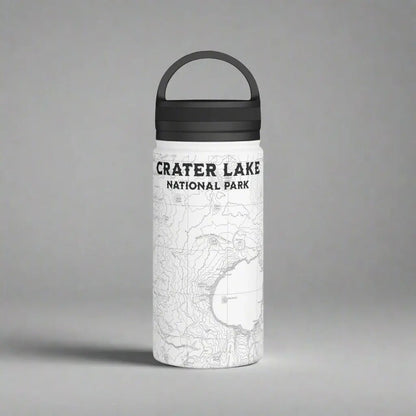 Crater Lake National Park Topographic Steel Water Bottle Handle Lid - Parks Apparelwater bottle