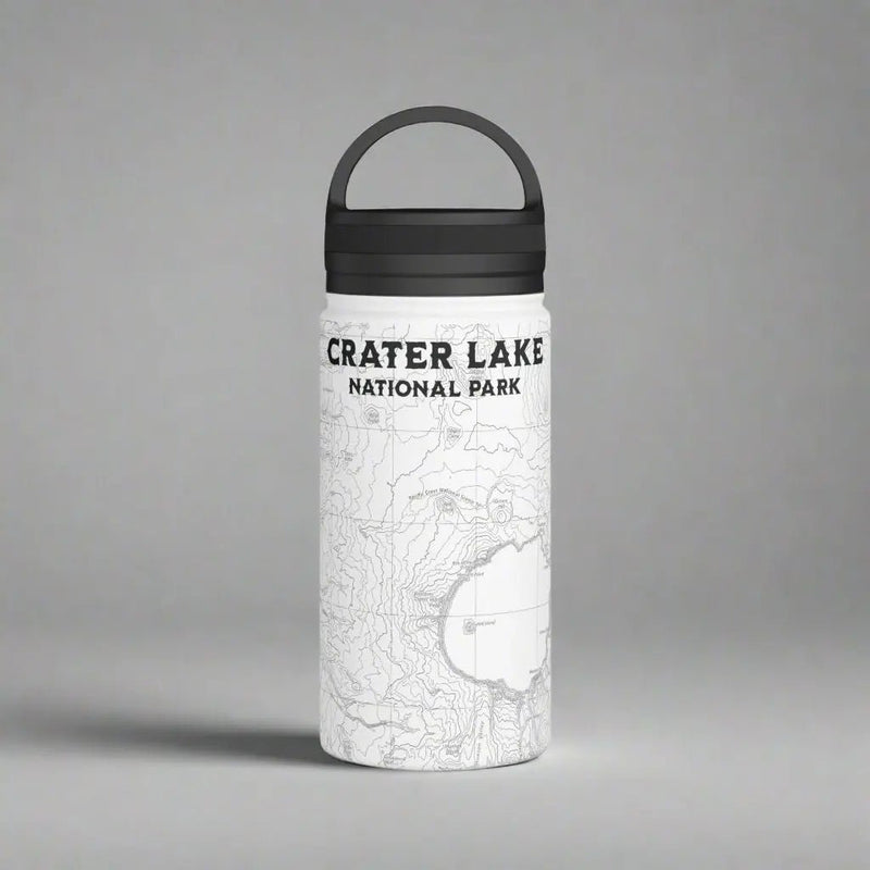 Crater Lake National Park Topographic Steel Water Bottle Handle Lid - Parks Apparelwater bottle