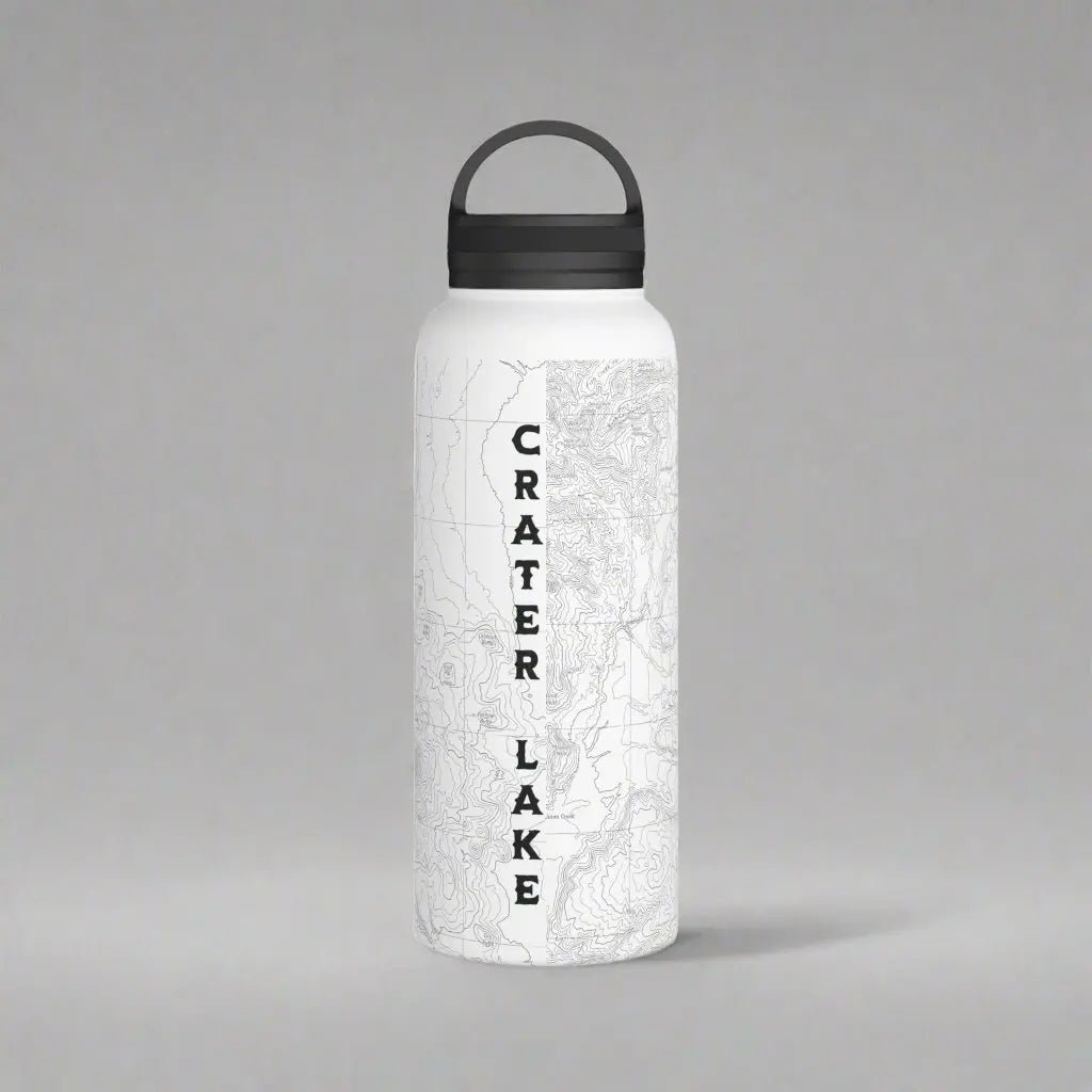 Crater Lake National Park Topographic Steel Water Bottle Handle Lid - Parks Apparelwater bottle
