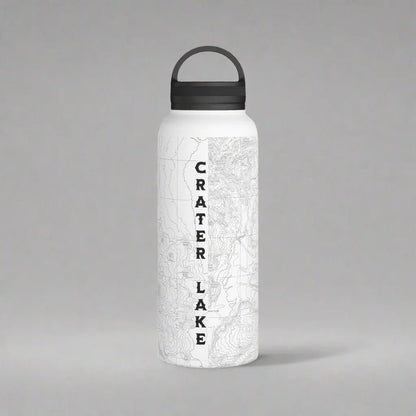 Crater Lake National Park Topographic Steel Water Bottle Handle Lid - Parks Apparelwater bottle