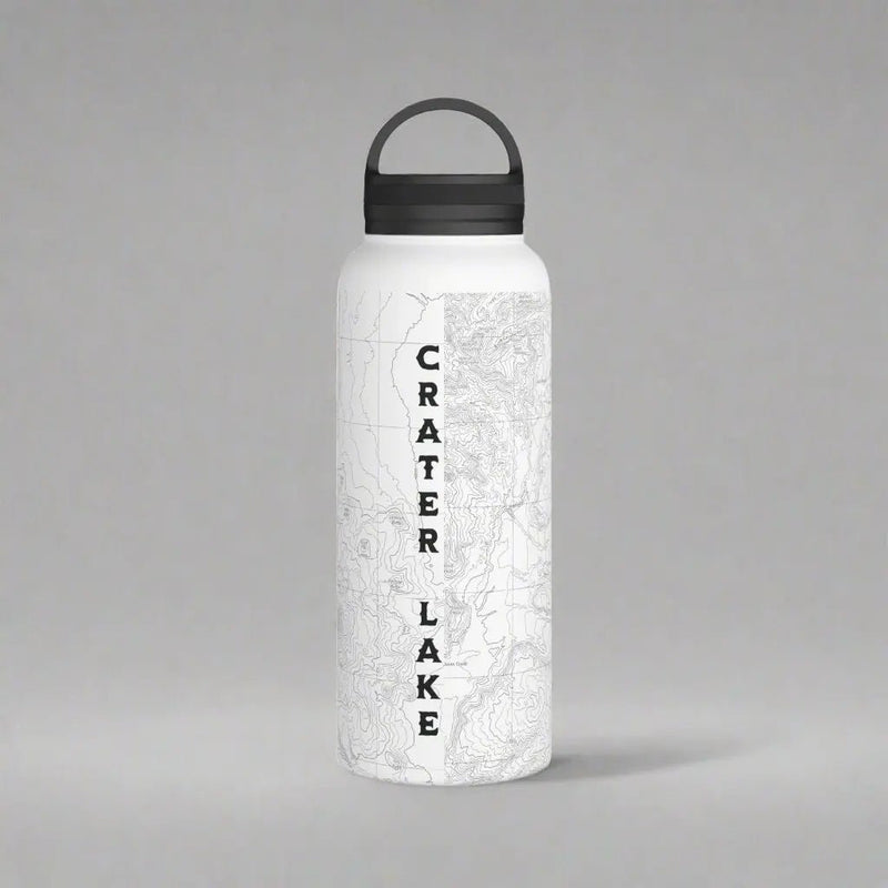 Crater Lake National Park Topographic Steel Water Bottle Handle Lid - Parks Apparelwater bottle