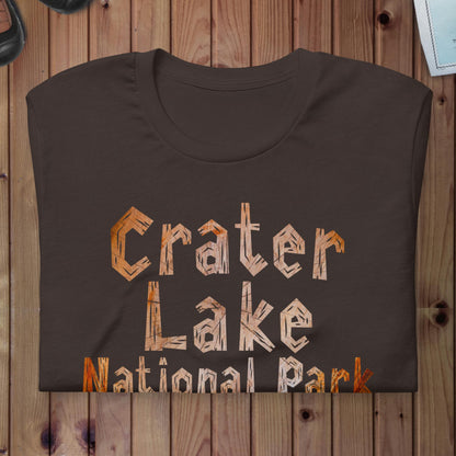Crater Lake National Park wood grain t-shirt alternate apparel color or product angle