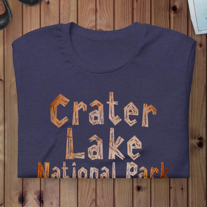 Crater Lake National Park wood grain t-shirt alternate apparel color or product angle
