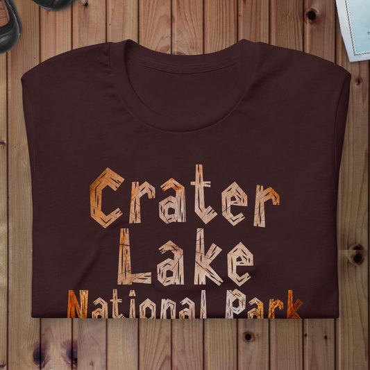 Crater Lake National Park Wood Grain T-Shirt - Parks ApparelT-Shirt