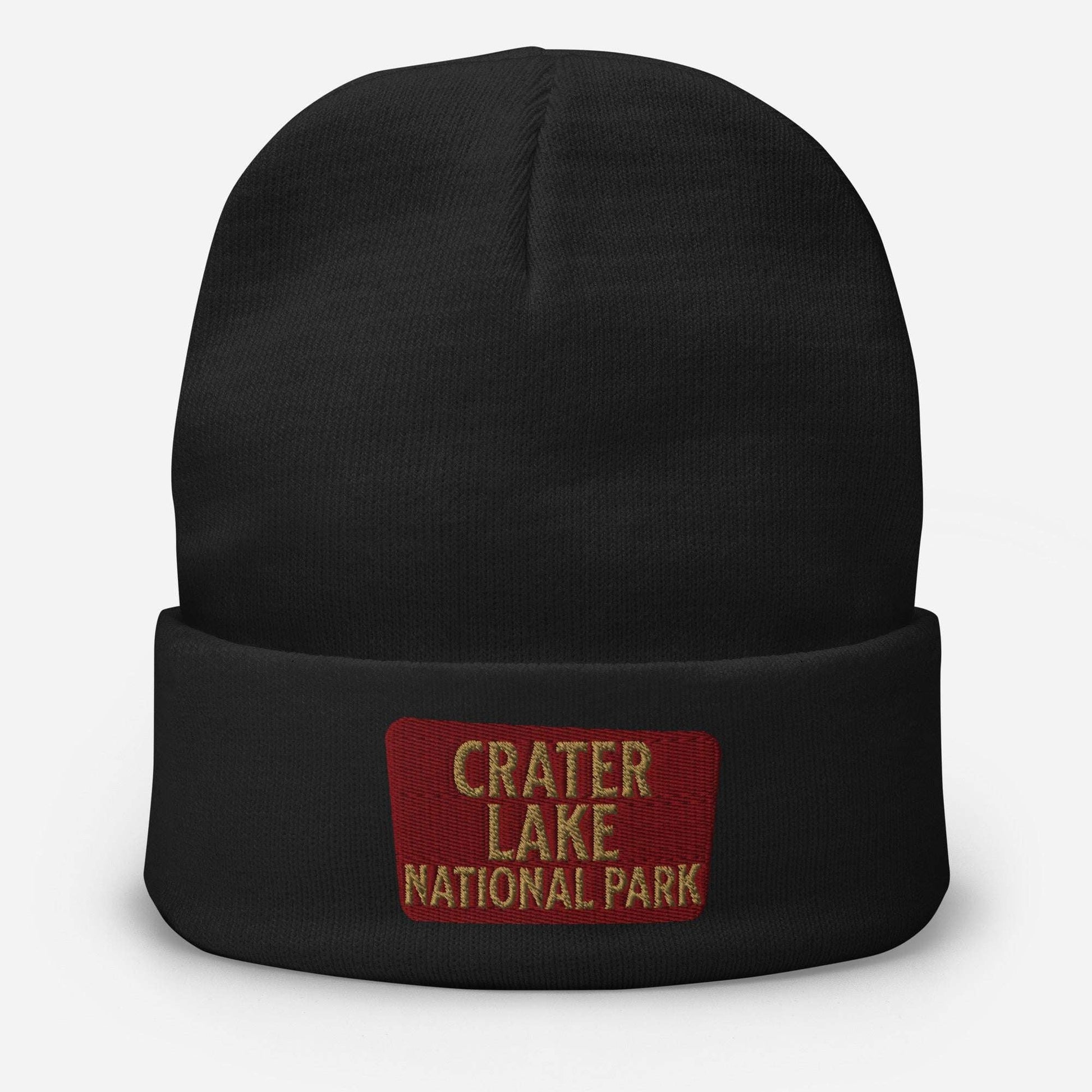 Crater Lake National Park embroidered beanie shown in lifestyle or modeled setting
