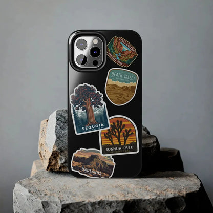 Custom National Park Sticker Style Printed Phone Case Personalize Your Phone Protector (iPhone 7 - 15) (Galaxy 21 - 24) - Parks ApparelPhone Case