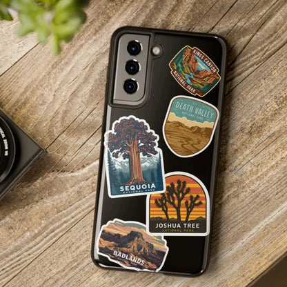 Custom National Park Sticker Style Printed Phone Case Personalize Your Phone Protector (iPhone 7 - 15) (Galaxy 21 - 24) - Parks ApparelPhone Case