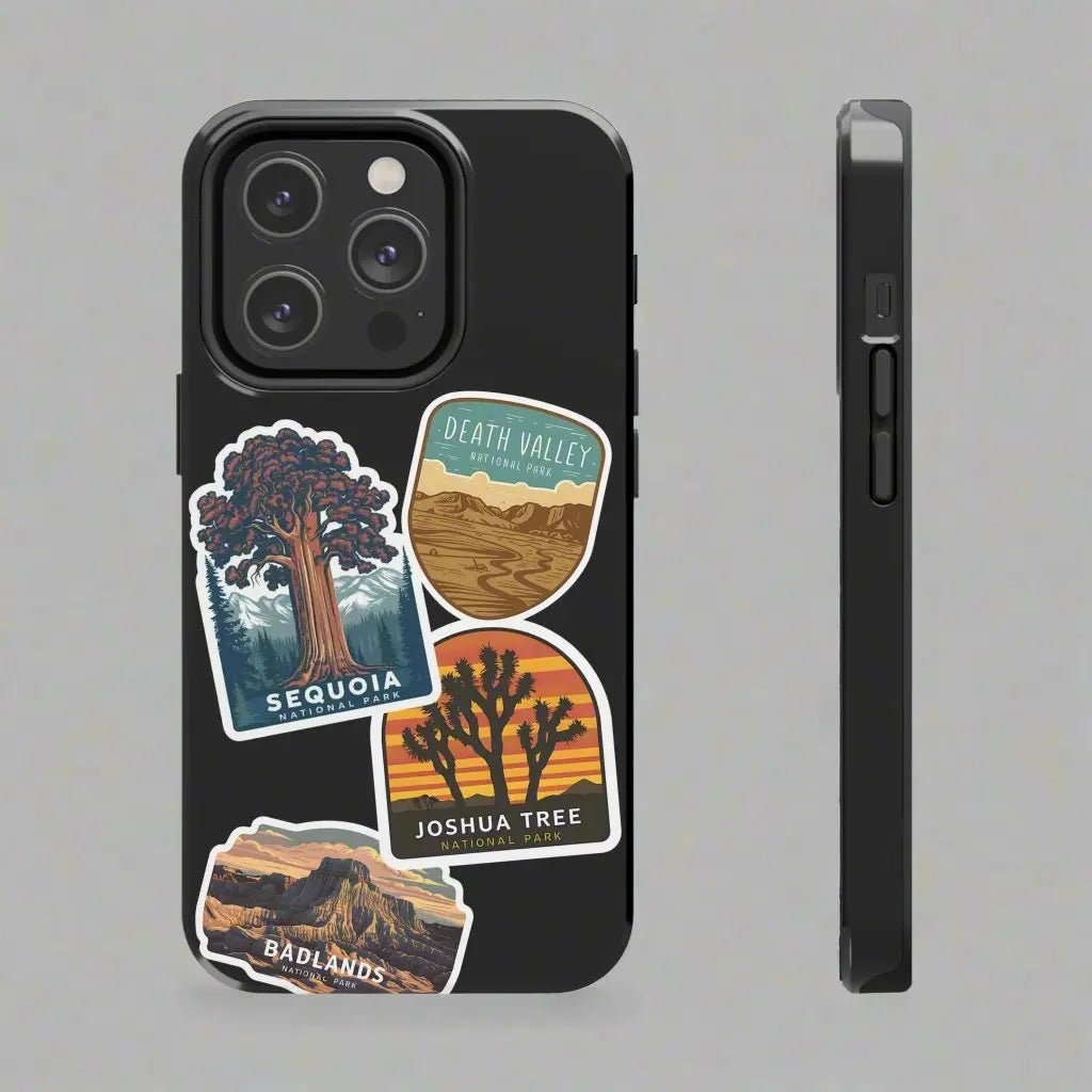 Custom National Park Sticker Style Printed Phone Case Personalize Your Phone Protector (iPhone 7 - 15) (Galaxy 21 - 24) - Parks ApparelPhone Case