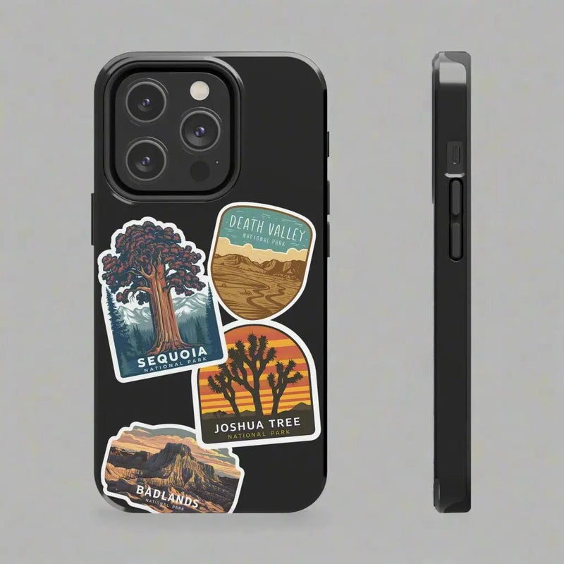 Custom National Park Sticker Style Printed Phone Case Personalize Your Phone Protector (iPhone 7 - 15) (Galaxy 21 - 24) - Parks ApparelPhone Case