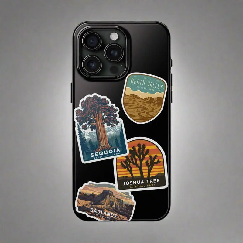 Custom National Park Sticker Style Printed Phone Case Personalize Your Phone Protector (iPhone 7 - 15) (Galaxy 21 - 24) - Parks ApparelPhone Case