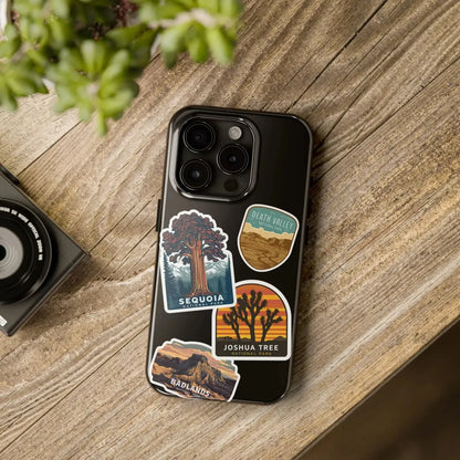 Custom National Park Sticker Style Printed Phone Case Personalize Your Phone Protector (iPhone 7 - 15) (Galaxy 21 - 24) - Parks ApparelPhone Case