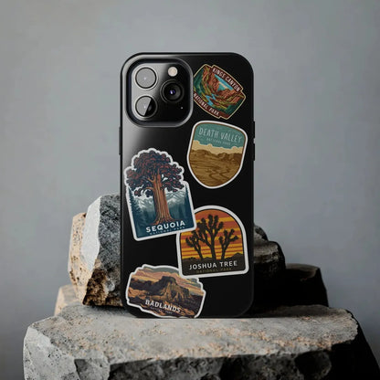 Custom National Park Sticker Style Printed Phone Case Personalize Your Phone Protector (iPhone 7 - 15) (Galaxy 21 - 24) - Parks ApparelPhone Case