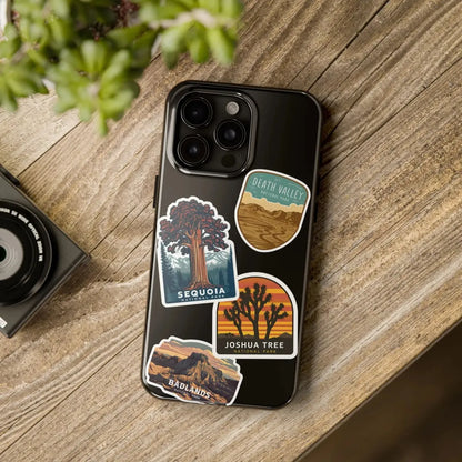 Custom National Park Sticker Style Printed Phone Case Personalize Your Phone Protector (iPhone 7 - 15) (Galaxy 21 - 24) - Parks ApparelPhone Case