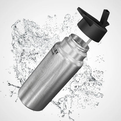Death Valley Badwater Basin topographic insulated water bottle tumbler showing design detail or product variation