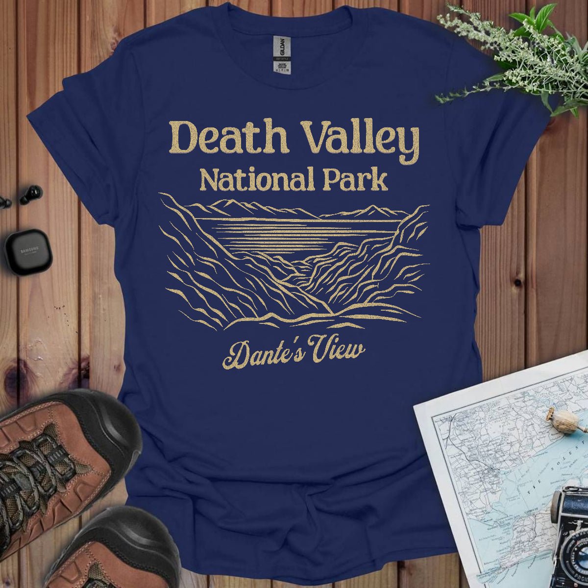 Death Valley National Park Dante's View graphic t-shirt detail or alternate product view