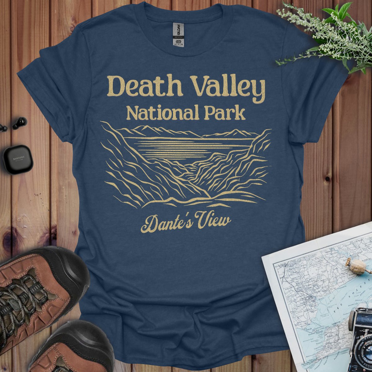 Death Valley National Park Dante's View graphic t-shirt detail or alternate product view