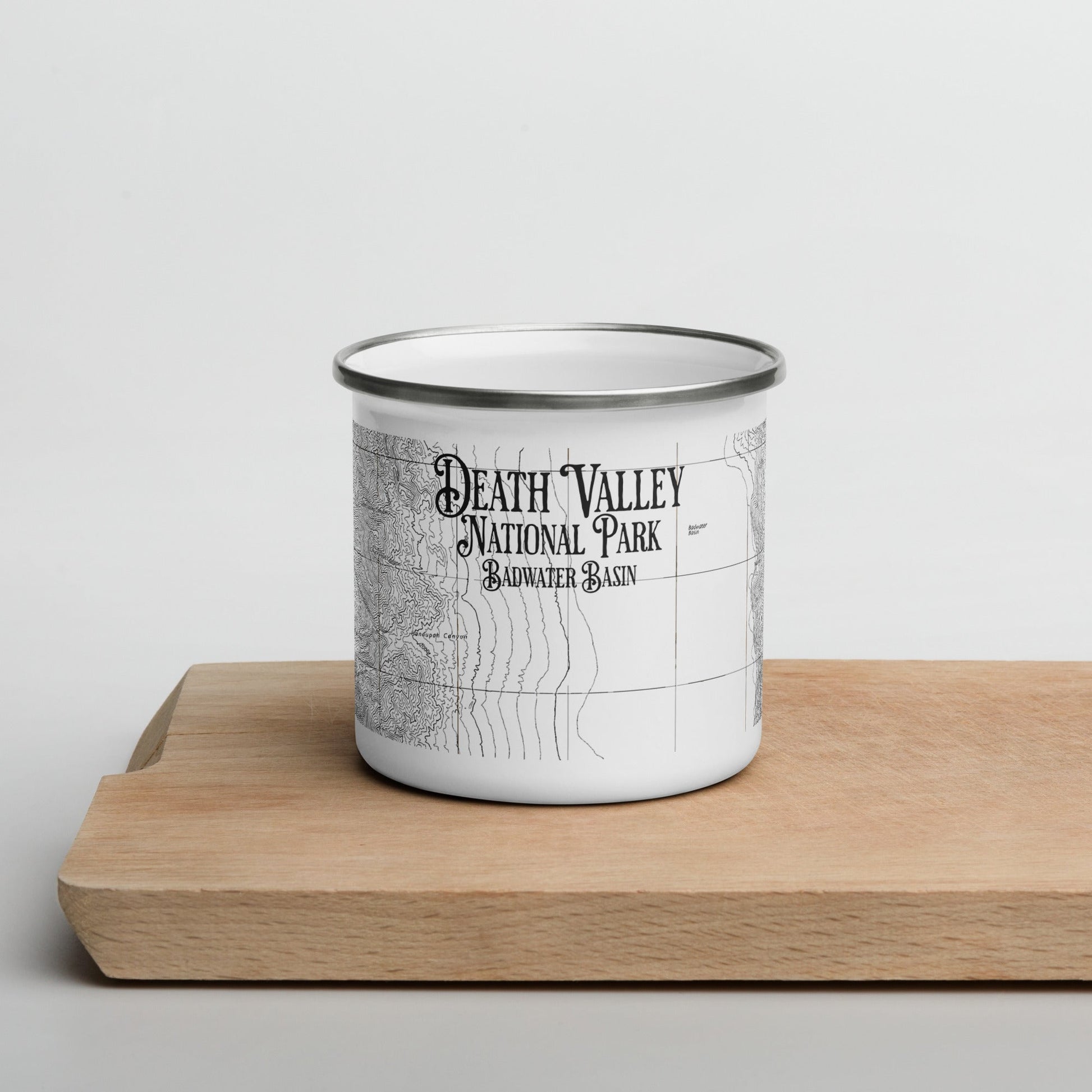 Death Valley National Park Badwater Basin Topographic Camp Mug - Parks Apparel
