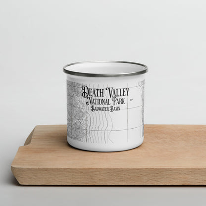 Death Valley National Park Badwater Basin Topographic Camp Mug - Parks Apparel