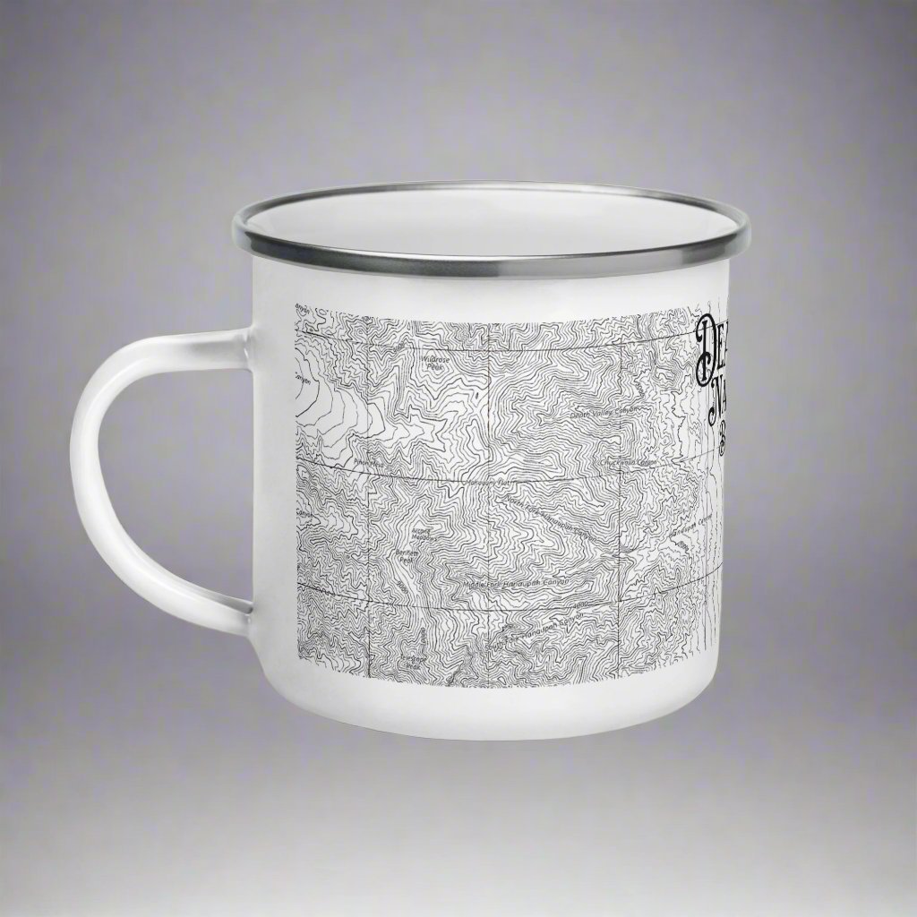 Death Valley National Park Badwater Basin Topographic Camp Mug - Parks Apparel