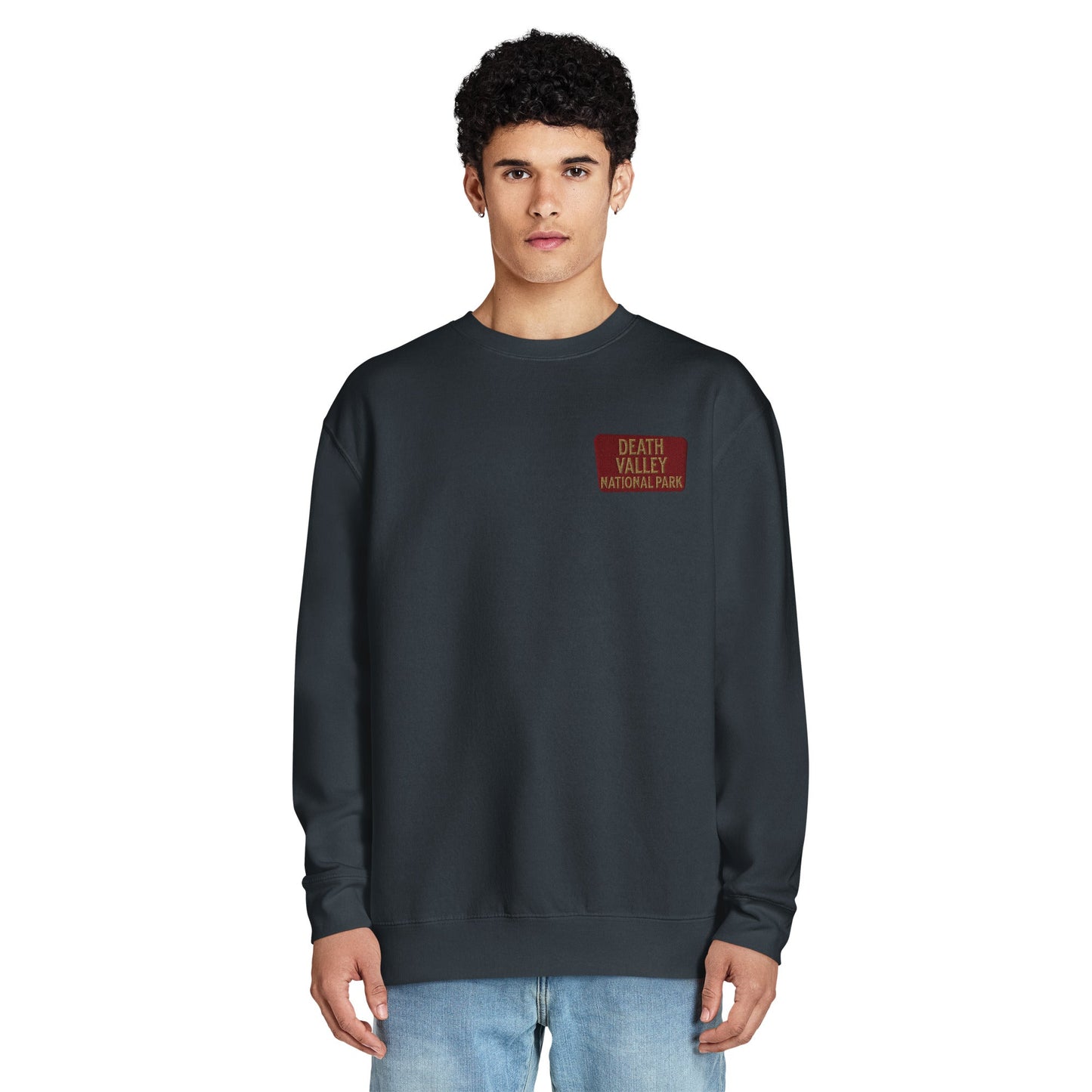 Death Valley National Park crewneck sweatshirt shown in lifestyle or modeled setting