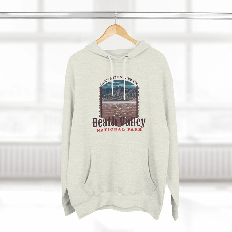 Death Valley National Park Badwater Basin fleece hoodie shown in alternate hoodie color