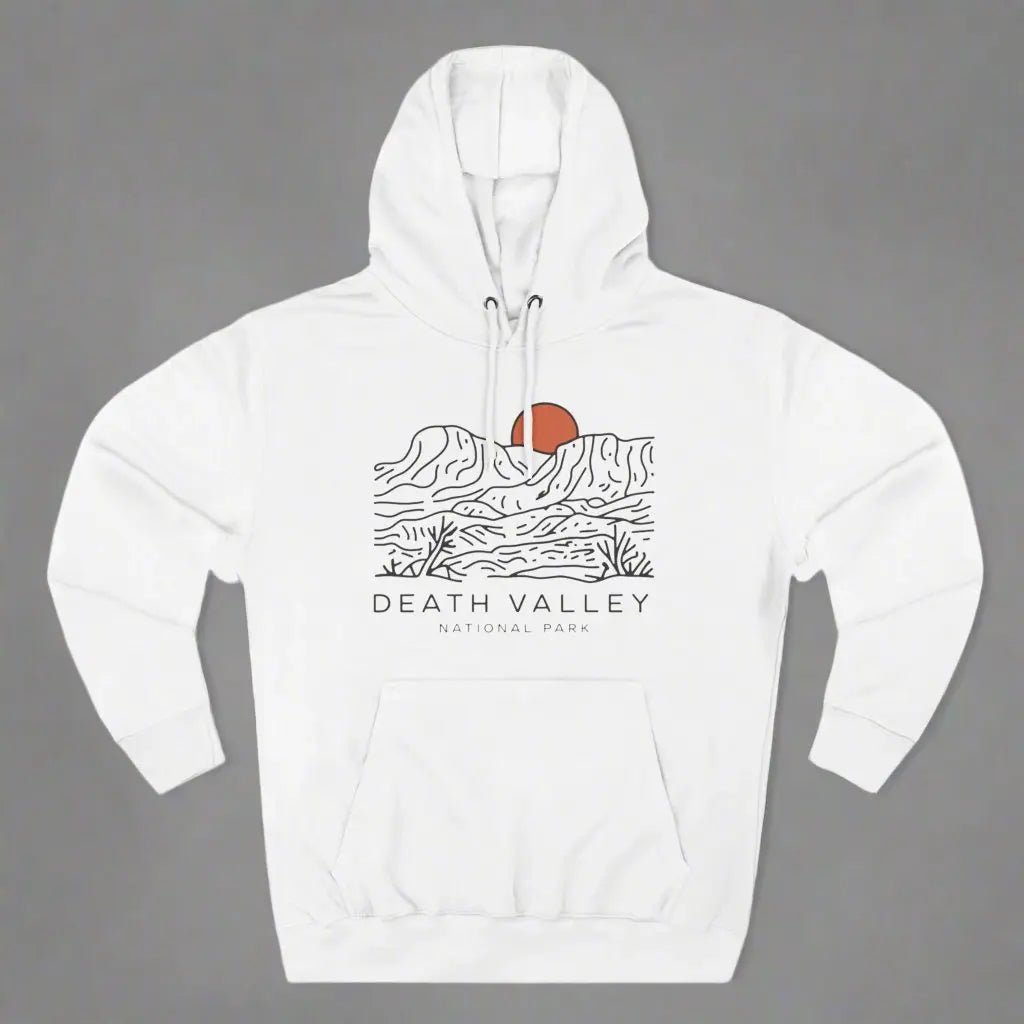 Death Valley National Park desert dunes fleece hoodie shown in alternate apparel color