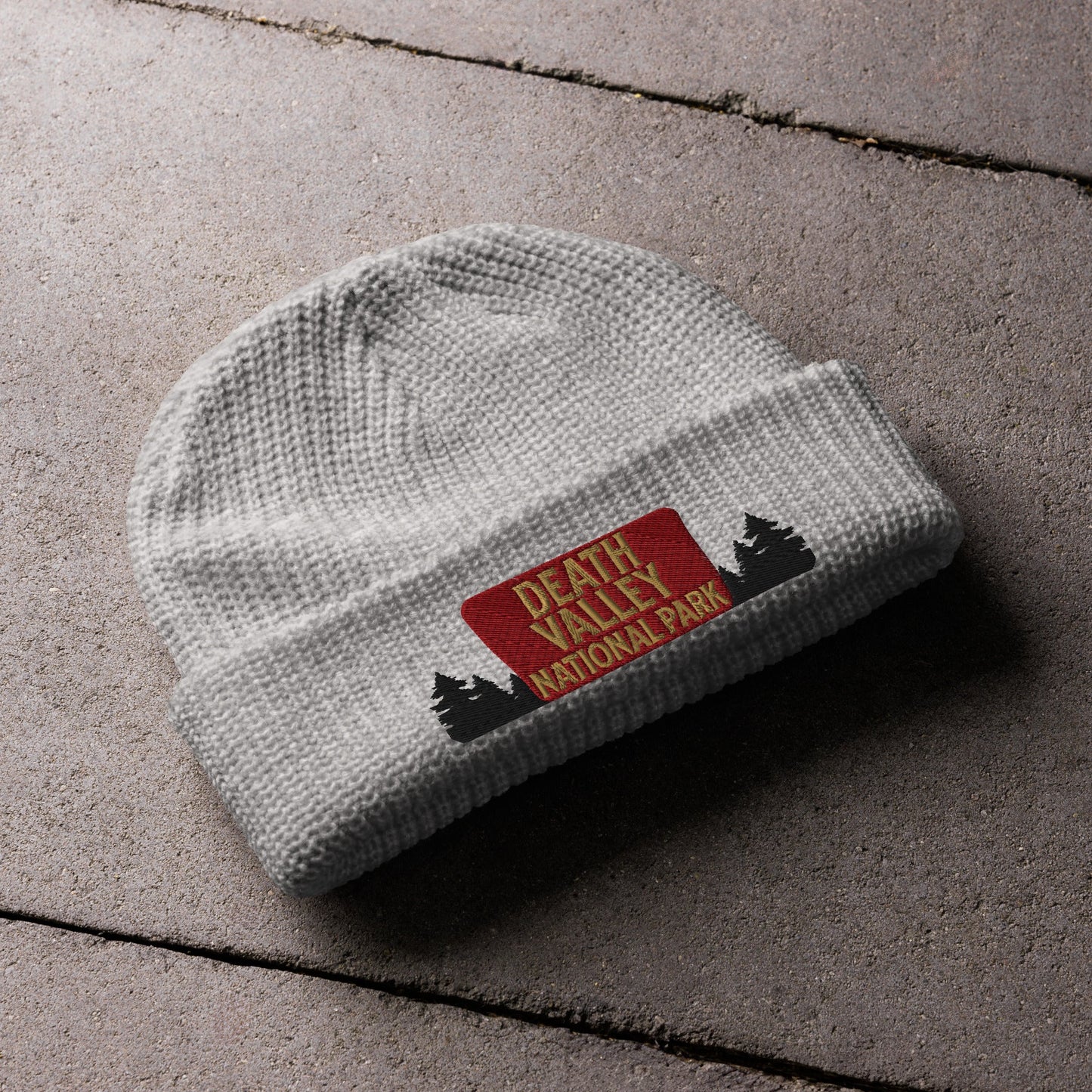Death Valley National Park Sign Embroidered Beanie Wharf Style - Parks Apparel
