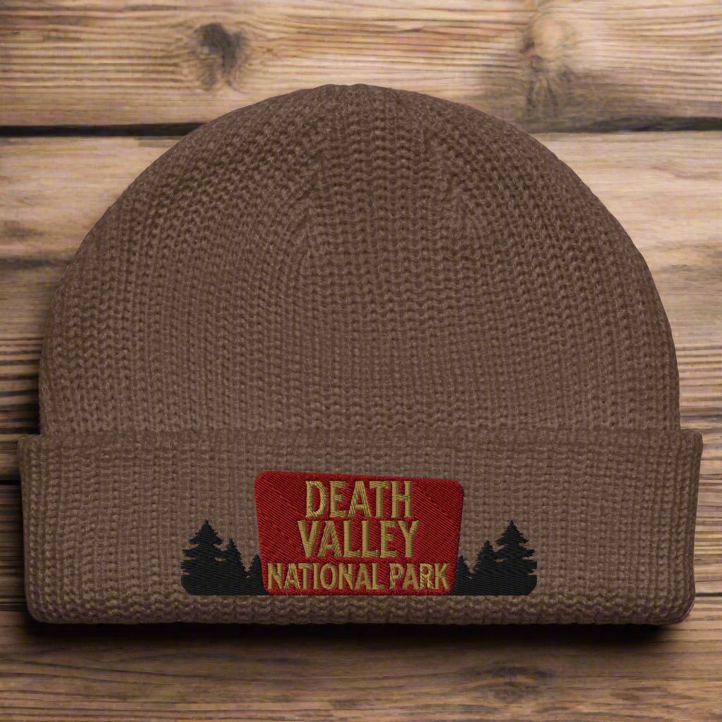 Death Valley National Park Sign Embroidered Beanie Wharf Style - Parks Apparel