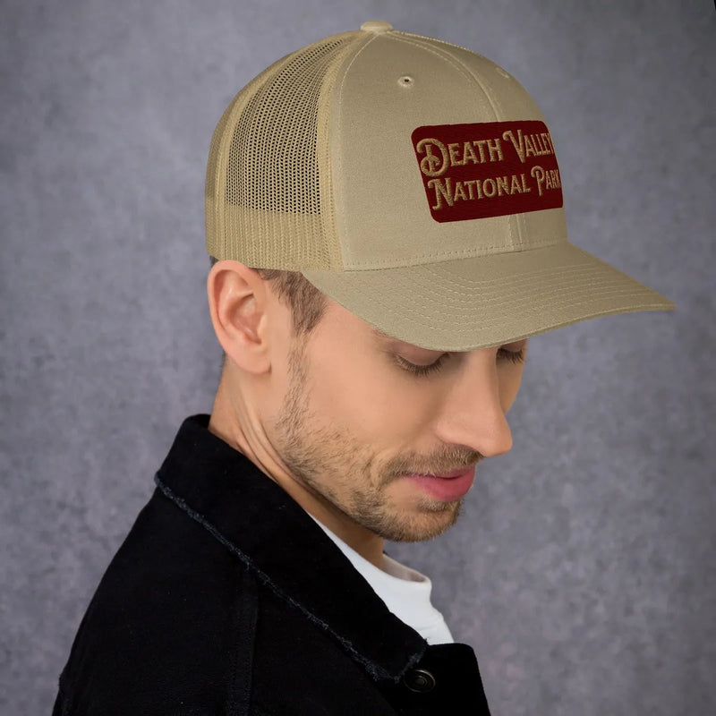 Death Valley National Park Sign Embroidered Trucker Cap - Parks Apparelhat