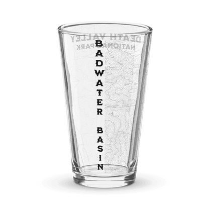 Death Valley National Park Topographic Pint Glass Badwater Basin - Parks ApparelDrinkware