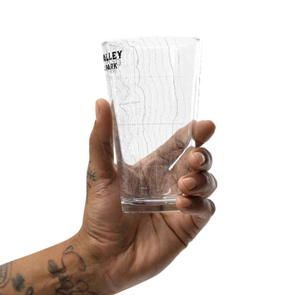 Death Valley National Park Topographic Pint Glass Badwater Basin - Parks ApparelDrinkware