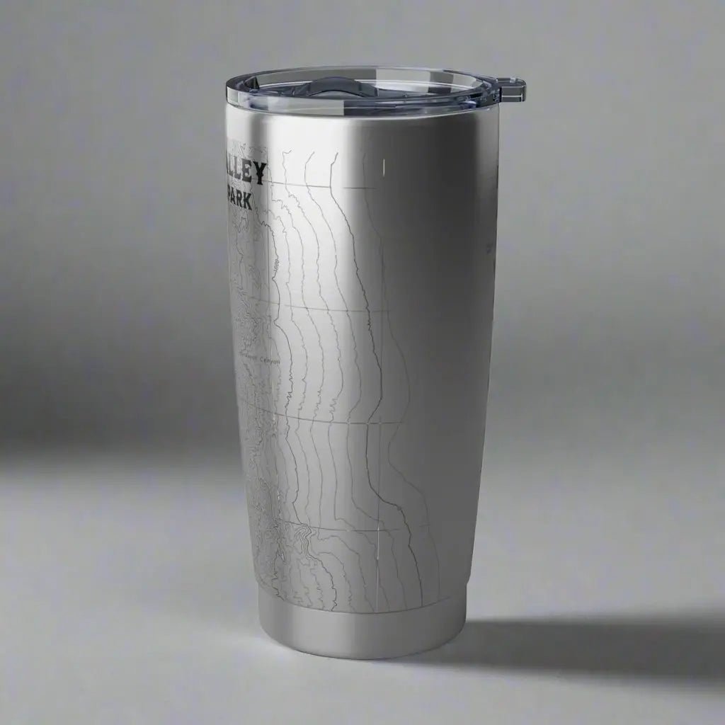 Death Valley National Park Badwater Basin topographic 20 oz tumbler showing design detail or product variation