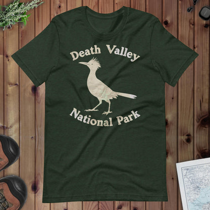 Death Valley Roadrunner national park topo t-shirt detail or alternate product view