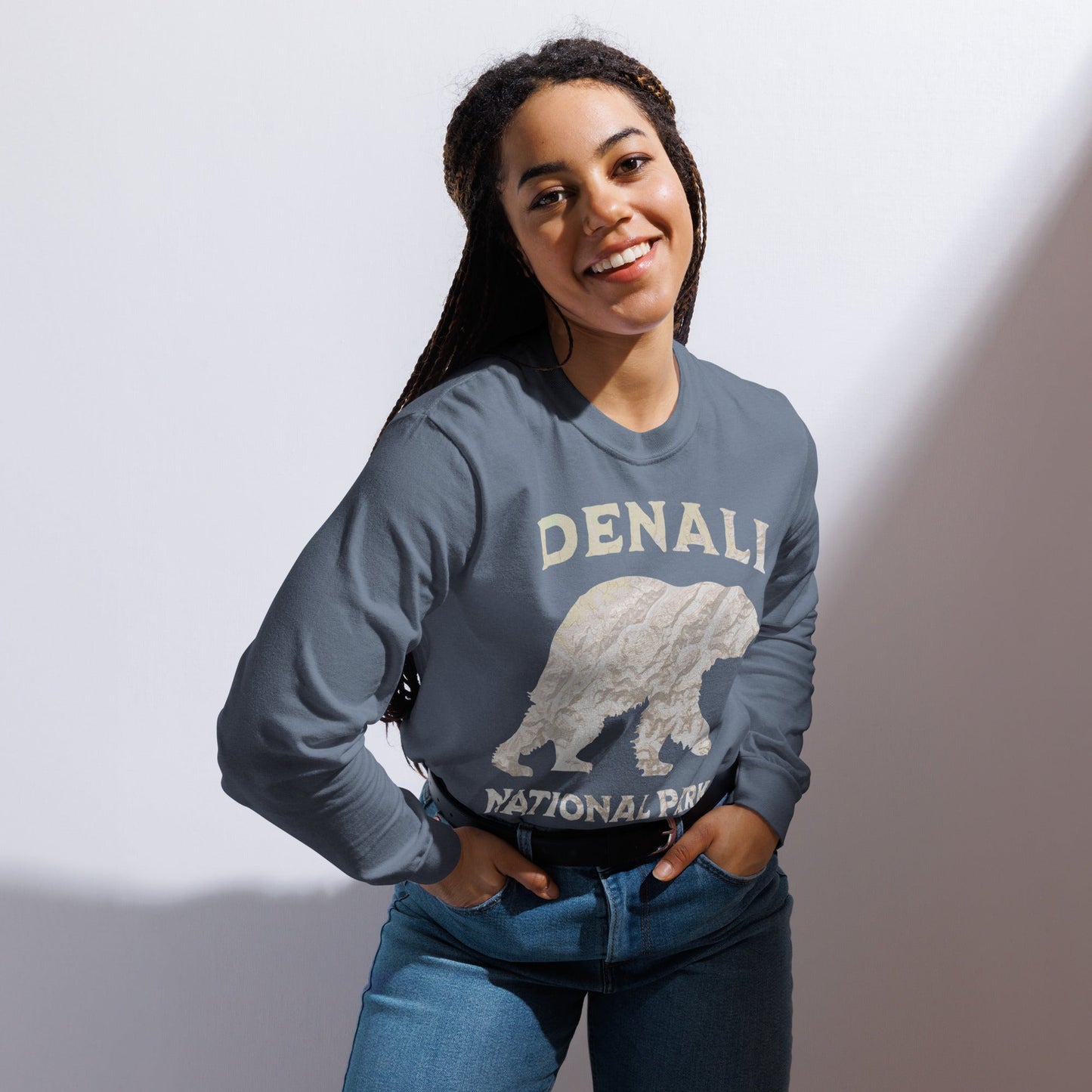 Denali Bear Heavyweight Long Sleeve Topo Tee - Parks ApparelLong - sleeve