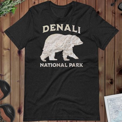 Denali Bear national park topo t-shirt primary product view