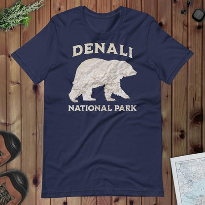 Denali Bear national park topo t-shirt alternate apparel color or product angle