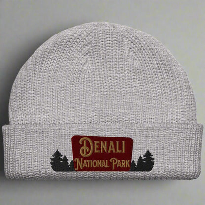Denali National Park sign embroidered beanie detail or alternate product view