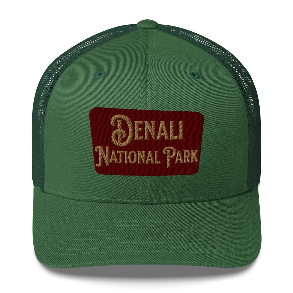 Denali National Park Sign Embroidered Trucker Hat - Parks Apparelhat