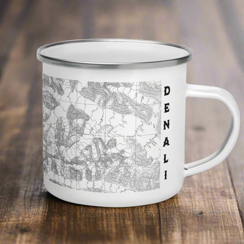 Denali National Park topographic camp mug shown as primary product image