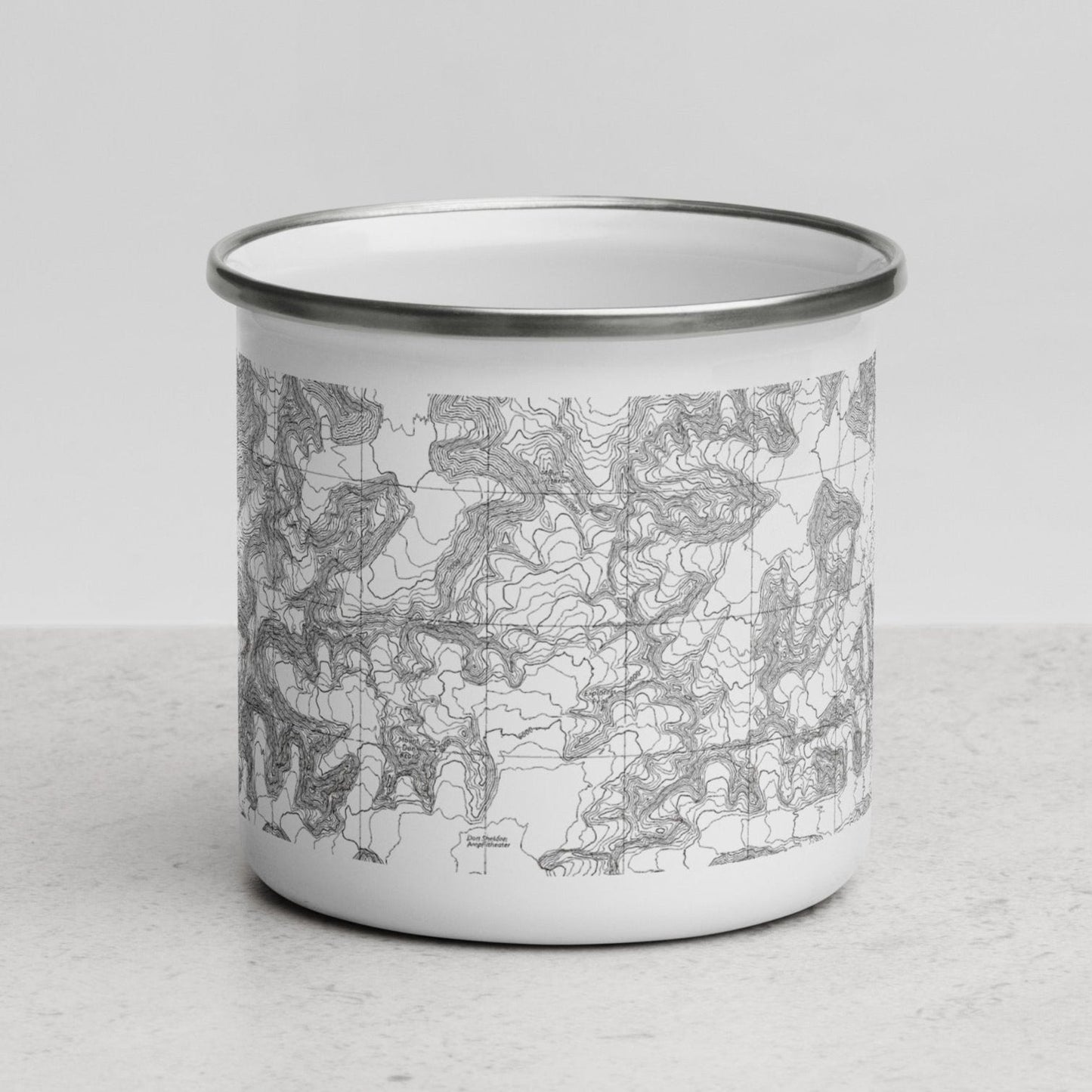 Denali National Park topographic camp mug shown from alternate product angle
