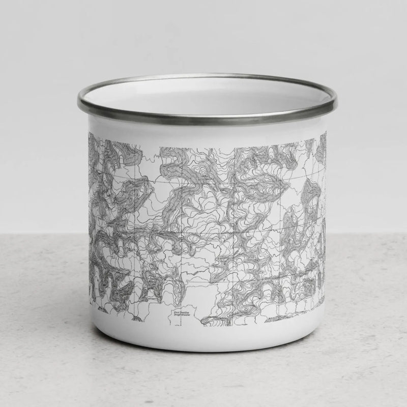 Denali National Park topographic camp mug shown from alternate product angle