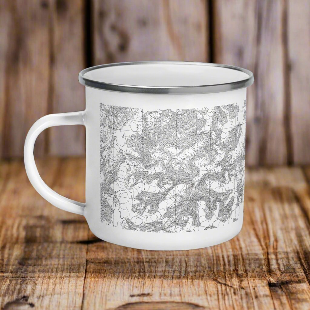 Denali National Park topographic camp mug shown from alternate product angle