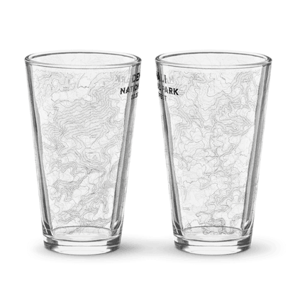 Denali National Park Topographic Pint Beer Glass - Parks ApparelDrinkware