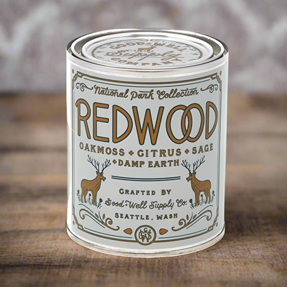 Redwood National Park Candle candle Good & Well Supply Co. 1/2 Pint Wood Wick