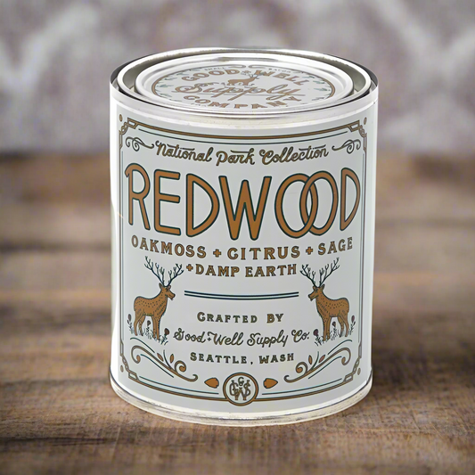 Redwood National Park Candle candle Good & Well Supply Co. 1/2 Pint Wood Wick