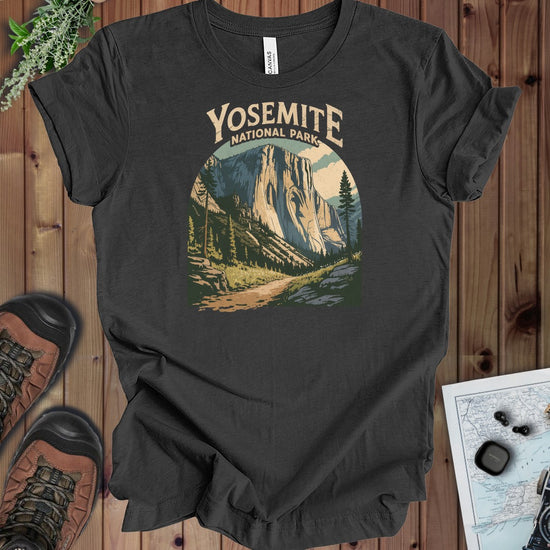 El Capitan Yosemite Valley Kids Graphic T-Shirt in Dark Grey Heather